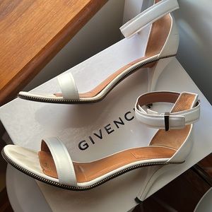 Givenchy White Ankle Strap Heels